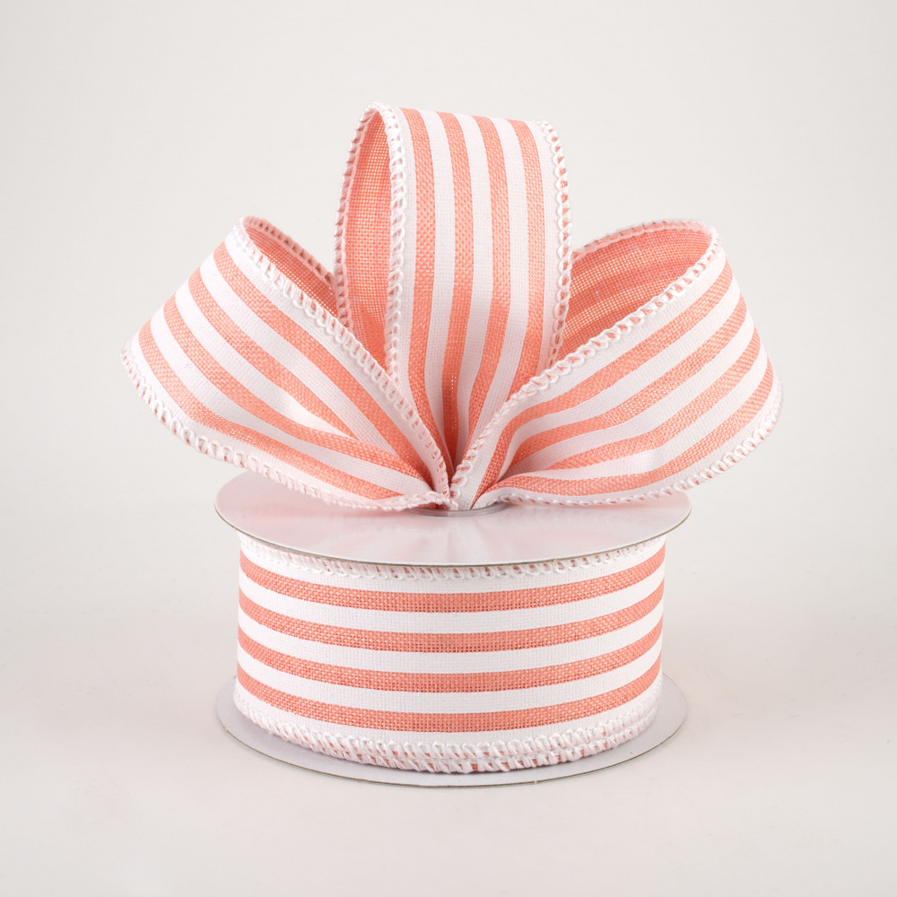 Hot Pink and White Striped Cabana Ribbon, 1-1/2x25 Yards
