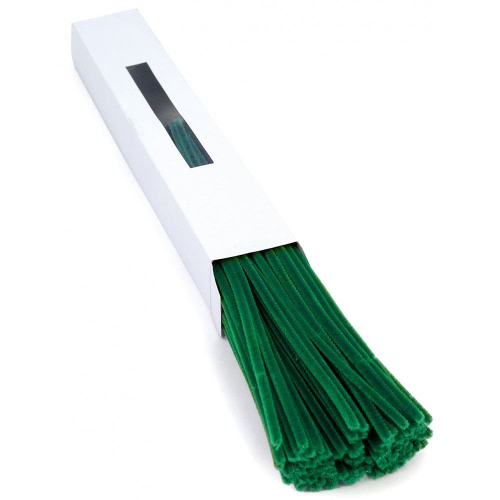 12 Pipe Cleaner Stems: 6mm Chenille Holiday Green (100) [MA200140] 