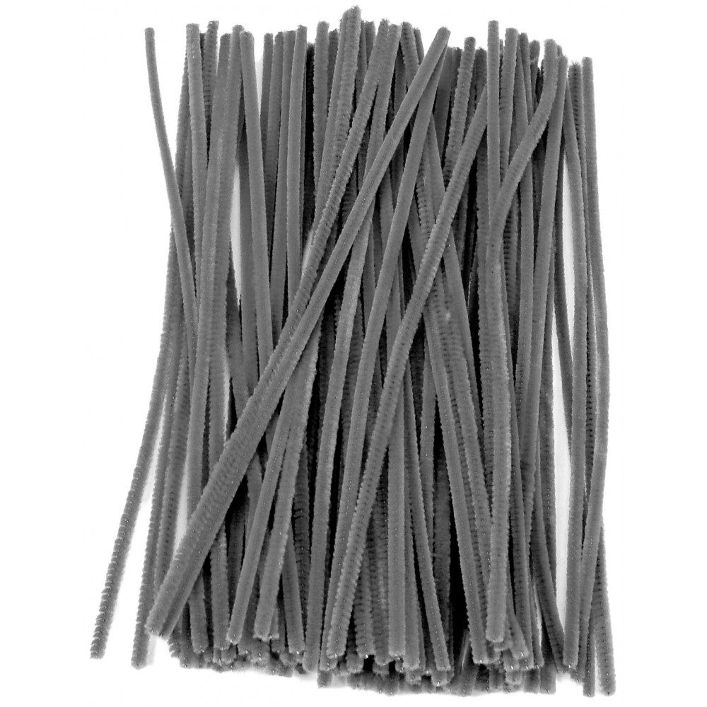 M00962x4 MOREZMORE 100 Pipe Cleaners BLACK Chenille Stems