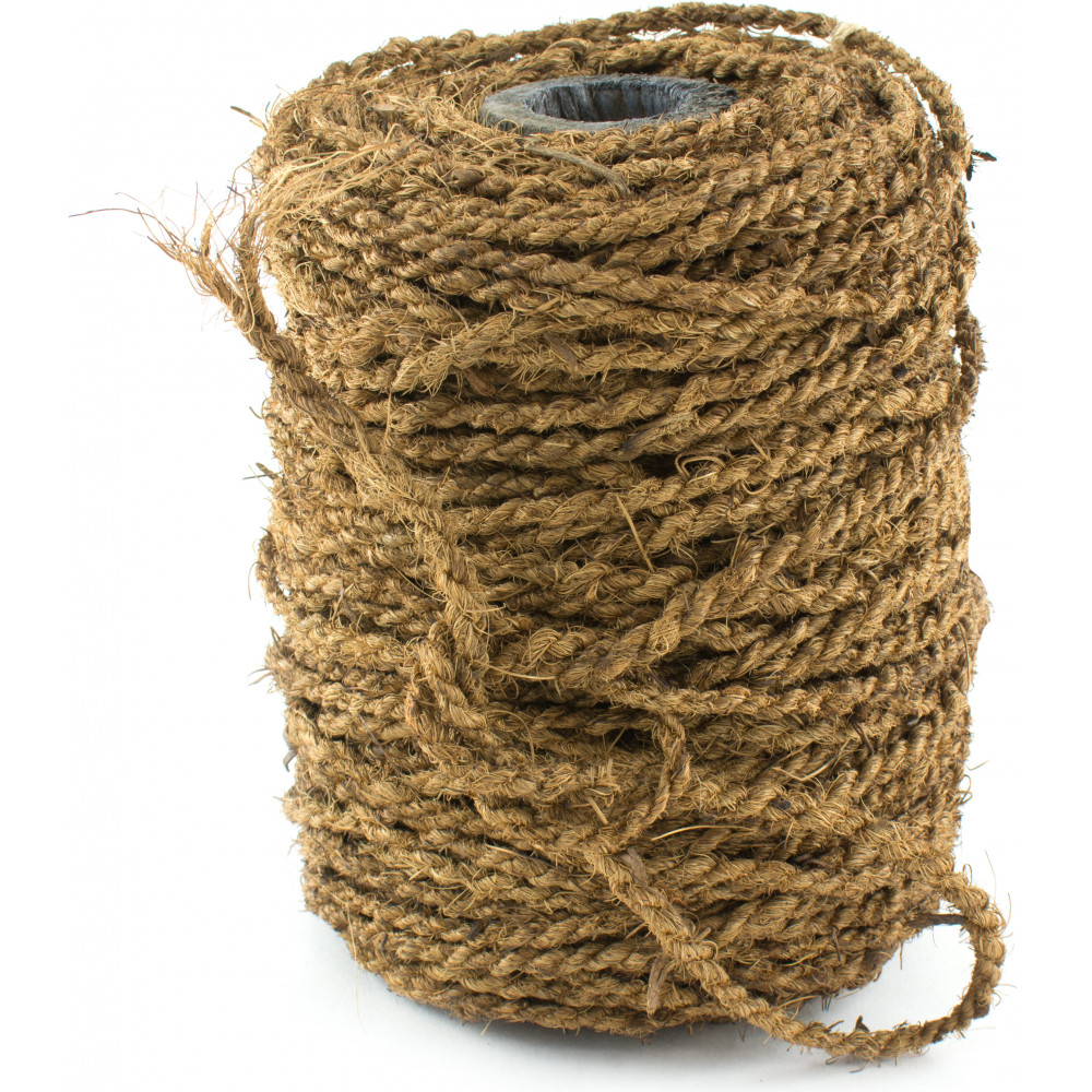 Coir rope available by the metre 36mm diamater natural 3 strand coir 