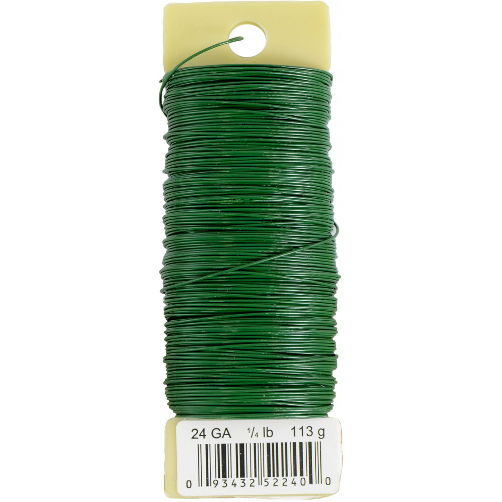 O'Creme Light Green Floral Wire, 50 Pieces