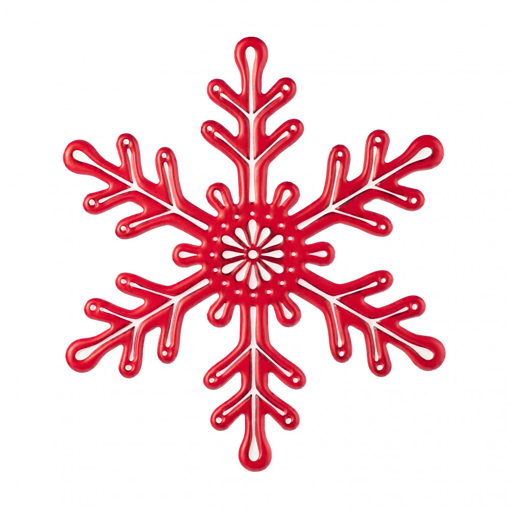 White Snowflake Christmas Wreath Bow - 10 Wide, 18 Long Pre-Tied Bow,  White Snowflakes, Red Burlap 
