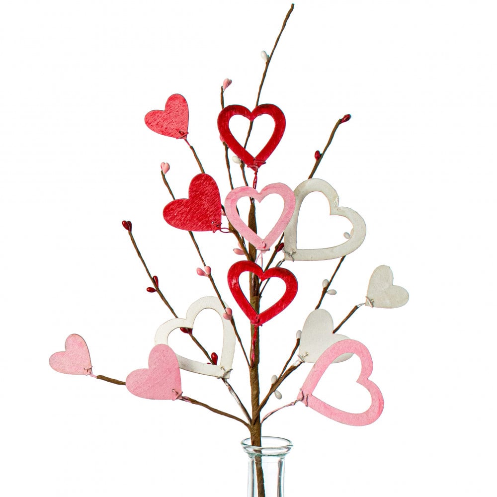 20 Valentine's Day Wooden Cutout Heart Spray [64059] 