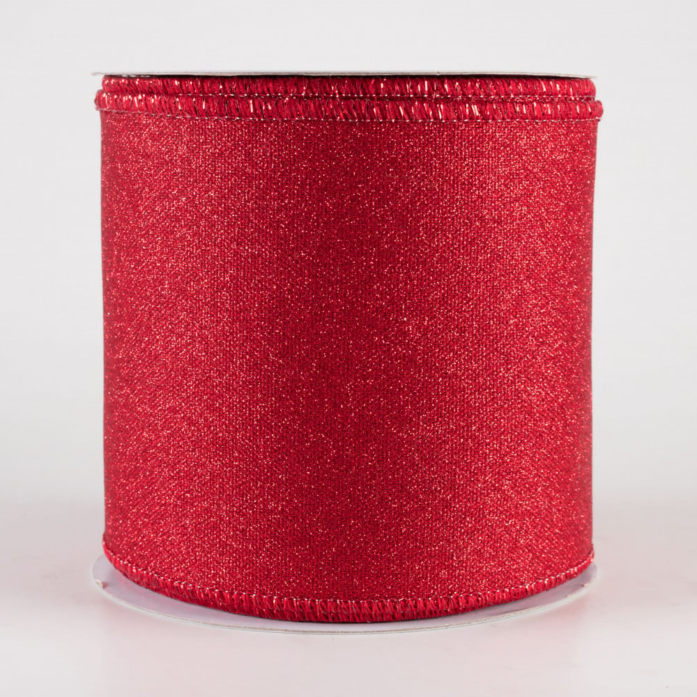 4 Fine Glitter on Royal Ribbon: Red (10 Yards) [RGE179124] 