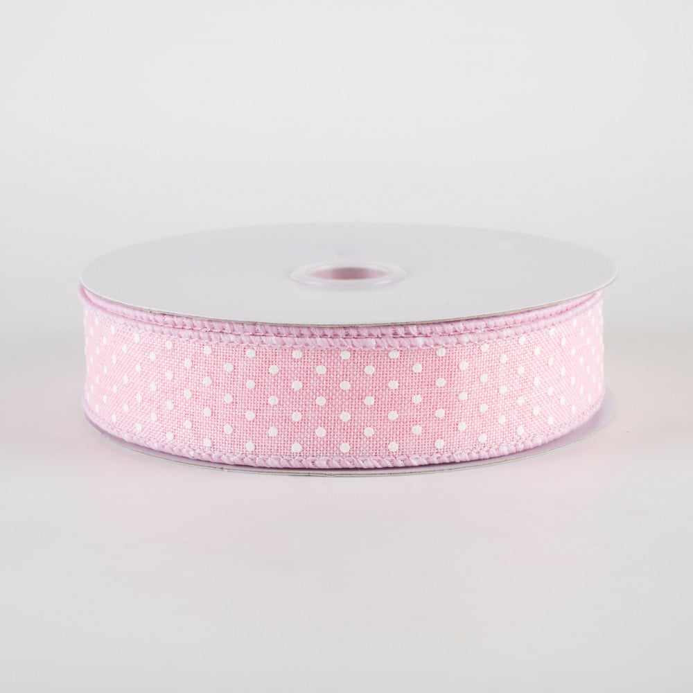 7/8 Swiss Dots Ribbon: Light Pink & White (10 Yards) [RG0765115] 
