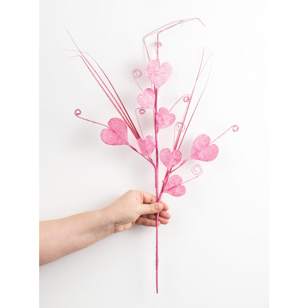 14 Glitter Heart Spray: Pink – The Wreath Shop