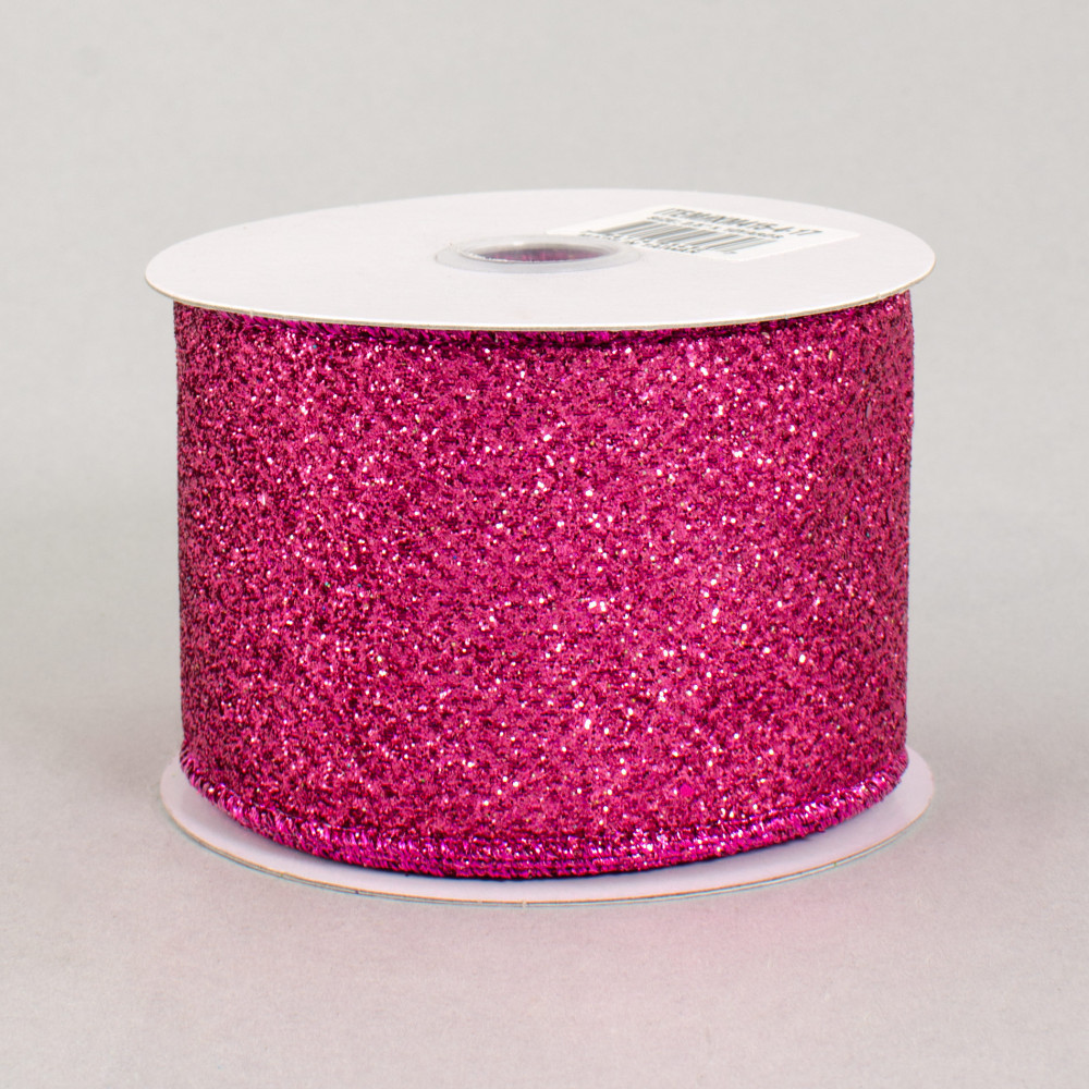 10 yards x 2.5 inch Sugar Candy Ribbon \u2022 Sparkle Fuchsia Ribbon \u2022 Pink Glitter Ribbon \u2022 Hot Pink Ribbon \u2022  Wired Premium Farrisilk Ribbon