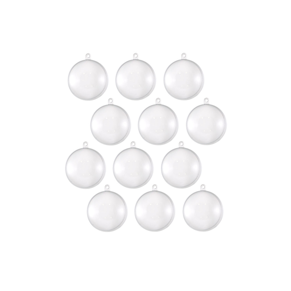 60MM Clear Fillable Ball Ornament: Set of 12 [3623-CLEAR] - CraftOutlet.com