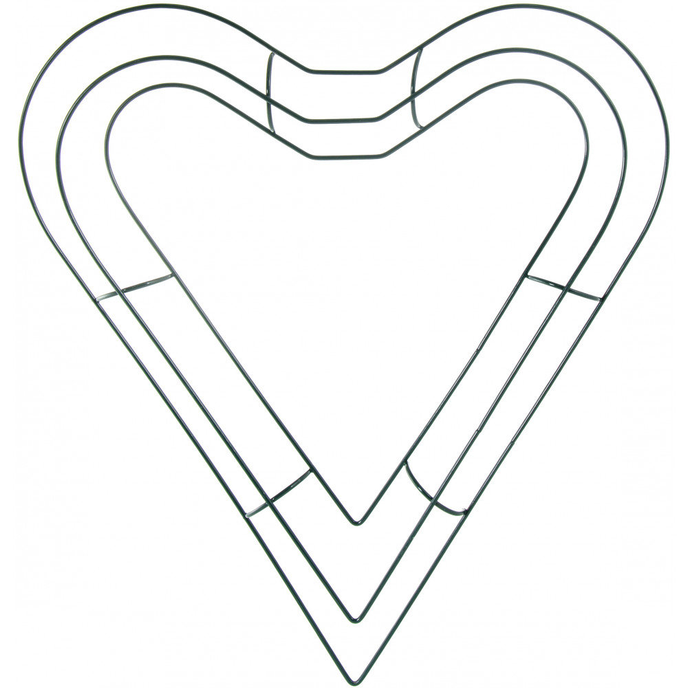 15 Inch Wire Heart Wreath - Pack of 5