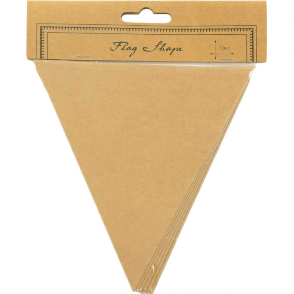 Small Cardboard Paper Triangle Pennant Banner Tags (12) [S-JS7066] 