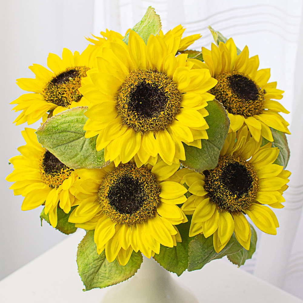 Artificial Flower Bouquet Artificial Yellow Sunflower Bouquet 21 Tall