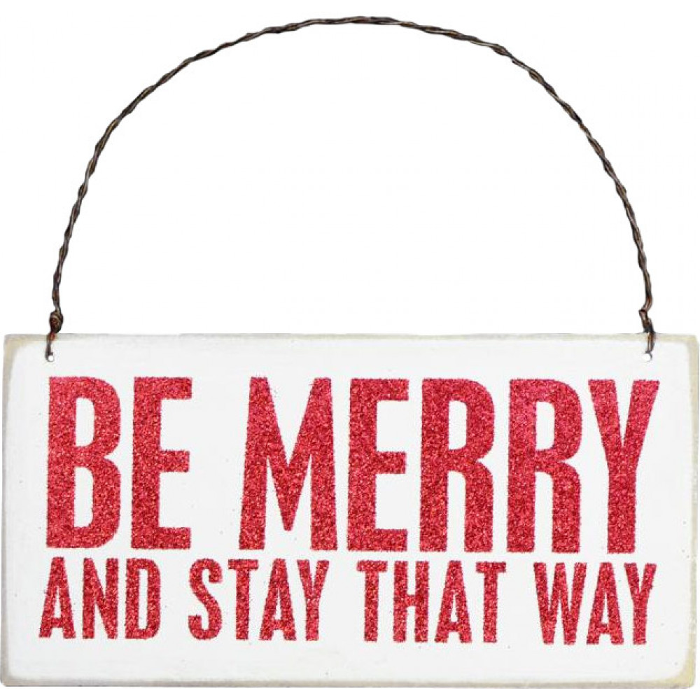 Wooden Christmas Sign: Be Merry (5.75 x 3) [18082] - CraftOutlet.com