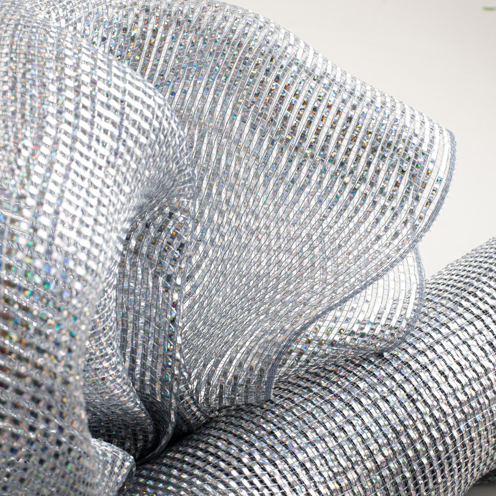10 Poly Mesh Rolls: Deluxe Wide Platinum Silver Foil [RE134184] 