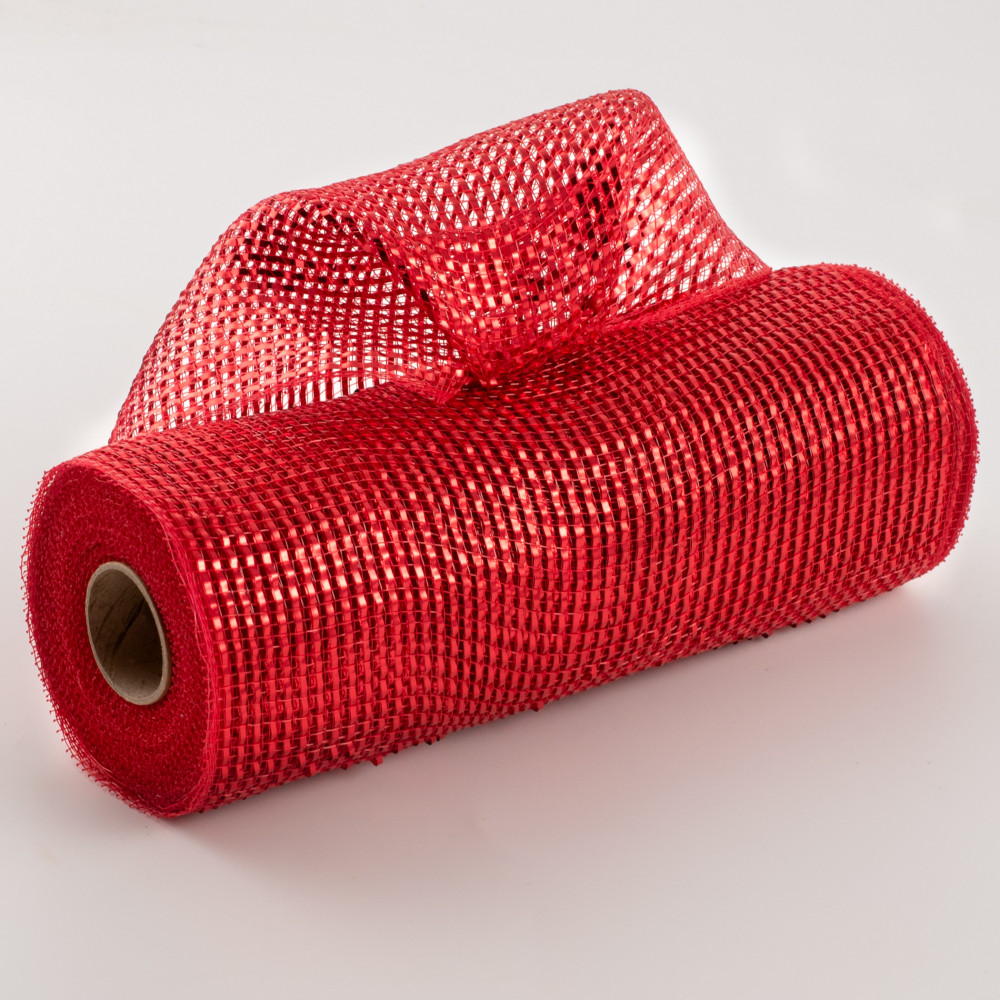 10 Poly Mesh Roll: Red with Deluxe Wide Red Foil [RE134124] 