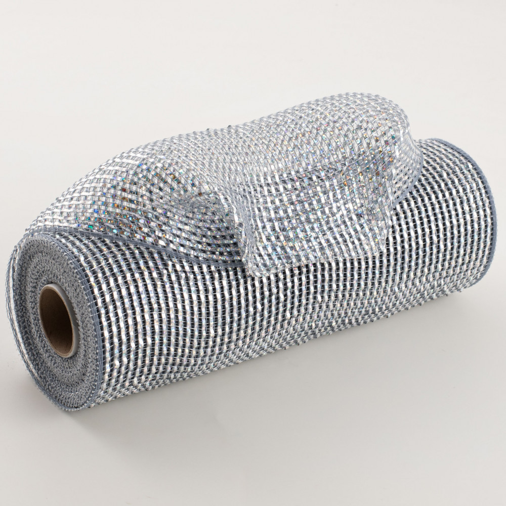 10 Poly Mesh Rolls: Deluxe Wide Platinum Silver Foil [RE134184] 
