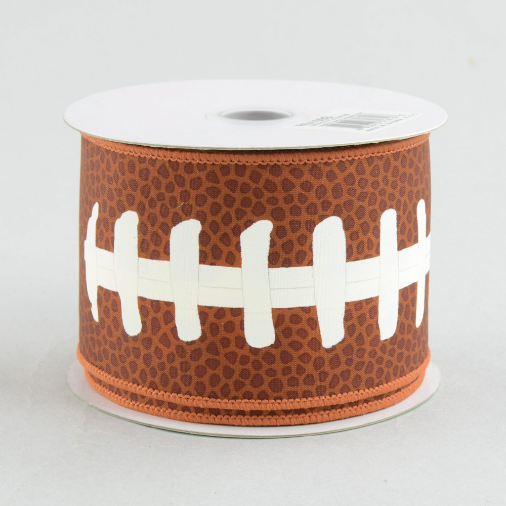 Football Wired Ribbon By the Roll 2.5 X 10 Yard Roll RG01433NF