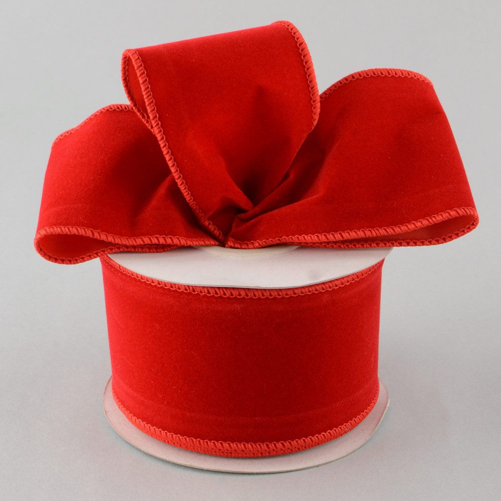 Red Velvet WIRED Designer Ribbon, 2.5 Inch by 10 yards – Holiday