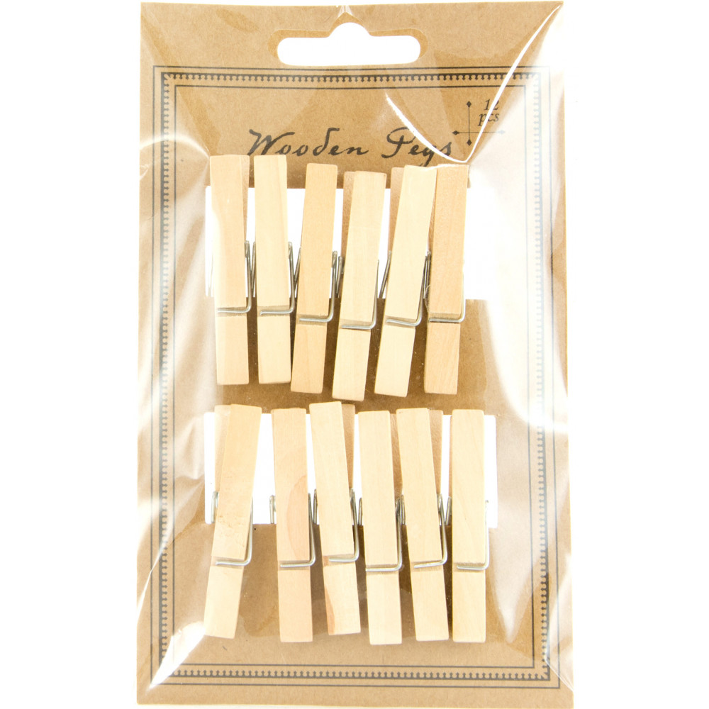 Small Wooden Clothespins (12) [S-JP7656] 