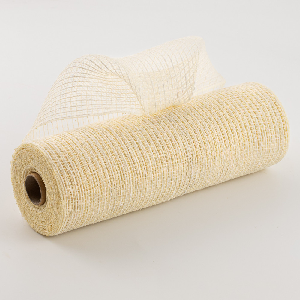 Poly Burlap mesh 10 inches Deco mesh 10 inch Rolls Clearance Burlap 10  Yards (White)