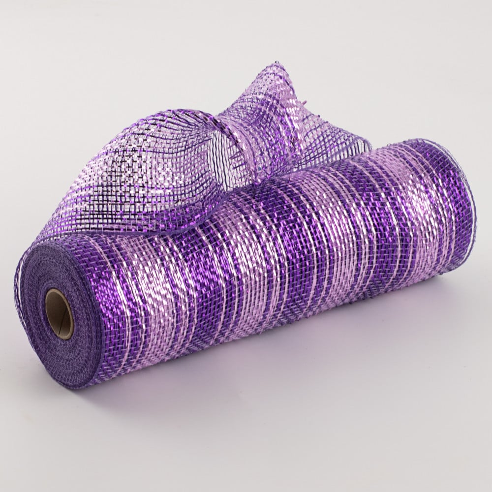 10 Poly Deco Mesh: Purple Metallic Ombré [XB99910-11] 