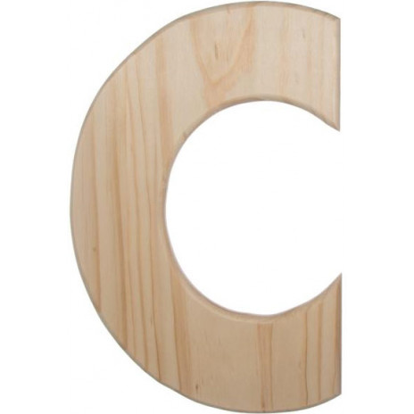 12" Natural Wood Letter C