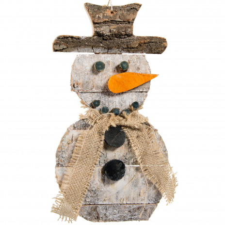 12" Snowman Wooden Slat Hanger