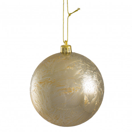 100MM Feather Smooth Ball Ornament: Champagne [XH1018GE] - CraftOutlet.com