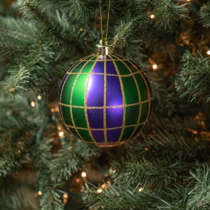 100MM Glitter Circles Ball Ornament: Mardi Gras [XH935558