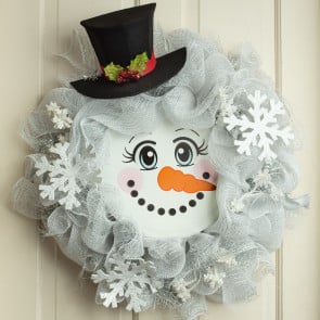Snowman Wreath Attachment Kit, 4 Piece 27x 25l Snowman Wreath Making Kit.  XC6194 