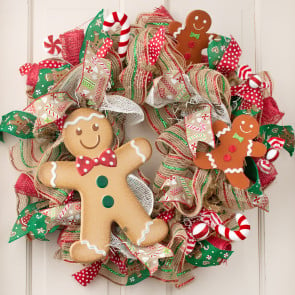 Gingerbread Christmas Sign and Ribbon Kit, Christmas Wreath Kit, Wreat –  Burlap Bowtique