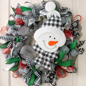 5 Piece Snowman Kit For Wreath , 10 X 11  Head , 3.5  X 10  Snowma –  Door and Decor, LLC