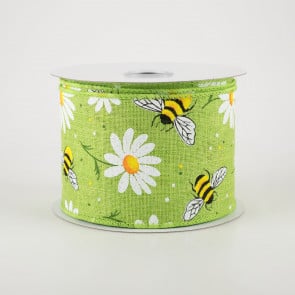 2.5 Honey Bee Ribbon: Beige (10 Yards)