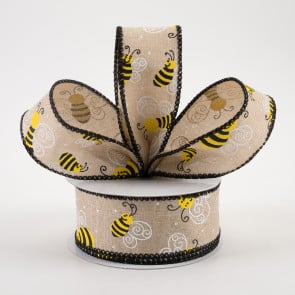 Bee Ribbon, D Stevens Ribbon, Polka Dot Ribbon, Spring Decor, Wired Bee  Ribbon, Bumble Bee Ribbon,embroidered Bee Ribbon, Spring Ribbon 