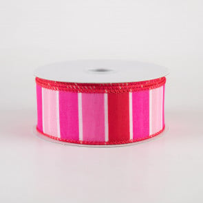 7/8 Horizontal Thin Stripes Ribbon: Pale Pink & White (10 Yards