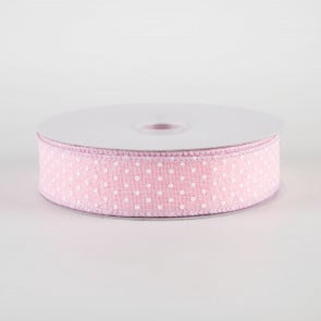 Hearts with Dotted Line Edge Grosgrain Ribbon, 3/8-Inch, 10-Yard