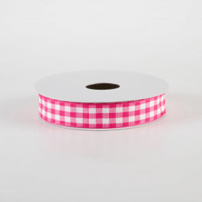 2.5 Diagonal Dash Plaid Ribbon: White, Pinks, Red (10 Yards)