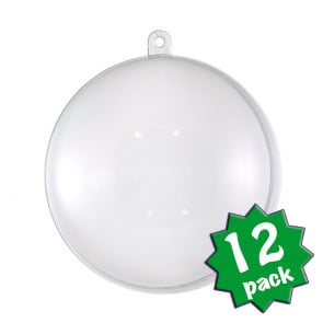 Box of 12 - 83mm (3 1/4) Round Clear Plastic Ball Ornaments - Great for  DIY Crafts! - Wholesale Craft Outlet