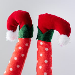 34 Christmas Elf Leg Sequin Ball Pick, Christmas Pick, Elf Legs Spray,  MTX64464-RDGR 