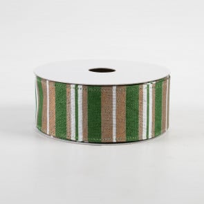 1.5 Woven Stripe Ribbon: Mardi Gras (10 Yards)
