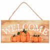 12" Wooden Sign: Welcome Pumpkins
