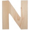12" Natural Wood Letter: N