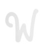 9" White Wood Script Letter: W