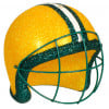 Football Helmet Ornament: Yellow, Green & White (4")