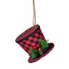 5" Buffalo Plaid Top Hat Ornament