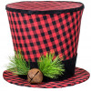 10" Buffalo Plaid Top Hat Decoration