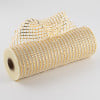 10" Poly Deco Mesh: Wide Foil Metallic Gold With Cream