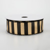 1.5" Medium Stripe Ribbon: Metallic Gold & Black (10 Yards)