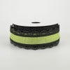 1.5" Scalloped Edge Ribbon: Black & Lime Green (10 Yards) 	