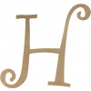14" Decorative Wooden Curly Letter: H