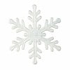 12" Embossed Metal Snowflake Hanger: White